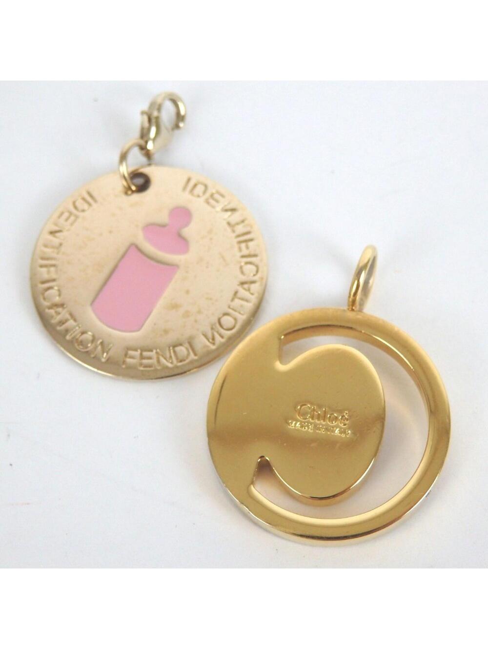 Authentic Fendi & Chloe charm set of 2 metal[Used]